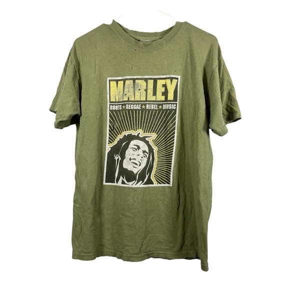 Vintage Y2K Bob Marley Thrashed Distressed Graphic Tee medium - Picture 1 of 7